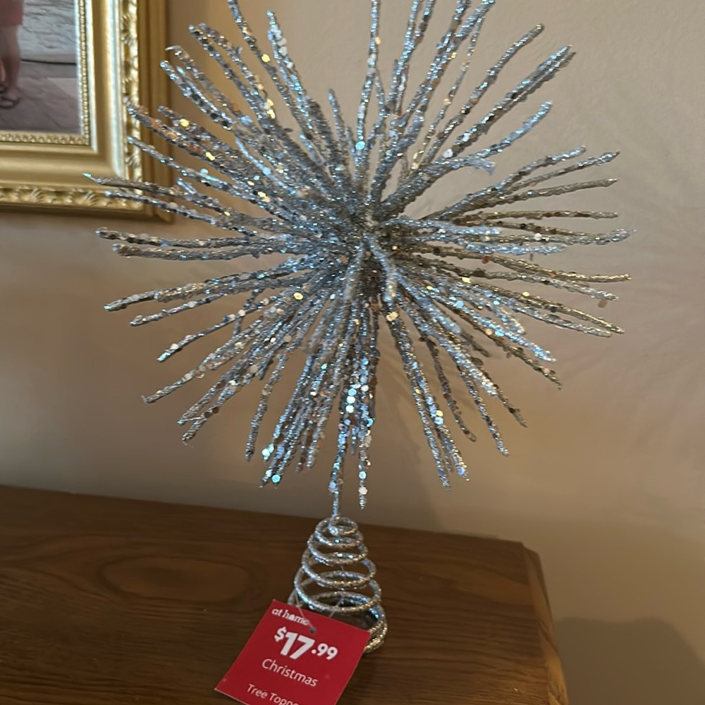 Silver light weight tree topper